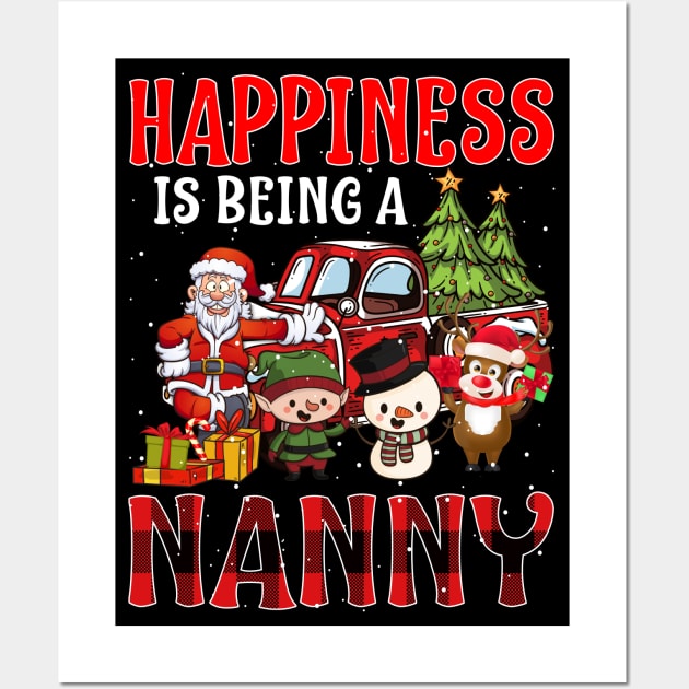 Happiness Is Being A Nanny Christmas Wall Art by intelus